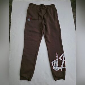 MEMBER ONLY Men's Size M Brown Graphic Skeleton Jogger Sweatpants. Used